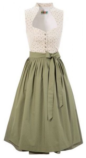 Dirndl midi 68cm Daumberg khaki natur rosa Berwin &amp; Wolff