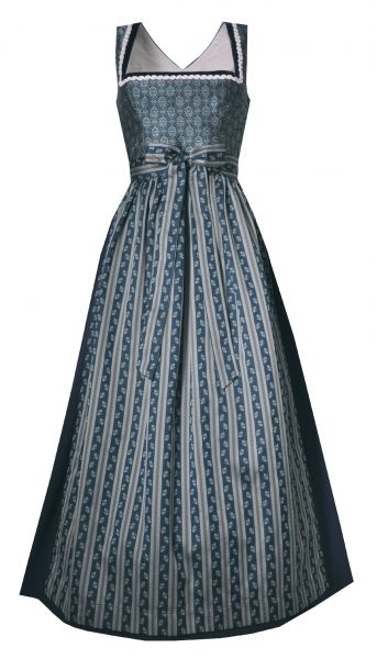 Dirndl Designerdirndl lang 93cm Zochenreuth blau silber Hannah Collection