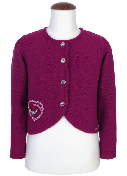 B-Ware / 2. Wahl - Kinder Trachtenstrickjacke Ribisel fuchsia pink Spieth & Wensky