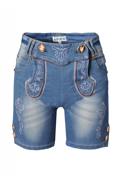Kinder Jeans kurz Wilburgstetten jeansblau Isar Trachten