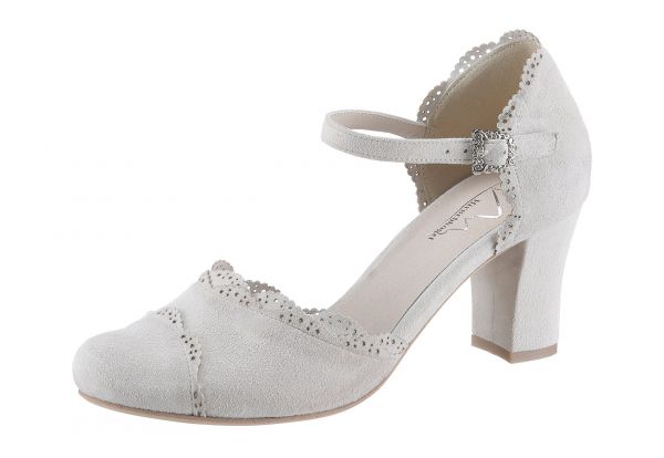 B-Ware / 2. Wahl - Trachten Pumps Hiesling creme Riemchen Hirschkogel