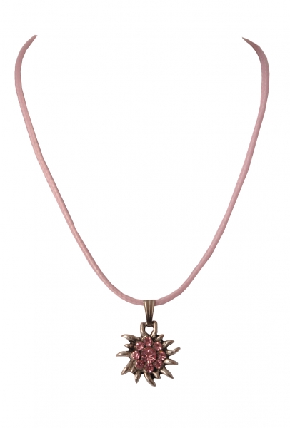 Kinder Trachtenkette Hurlach Edelweiß rosa