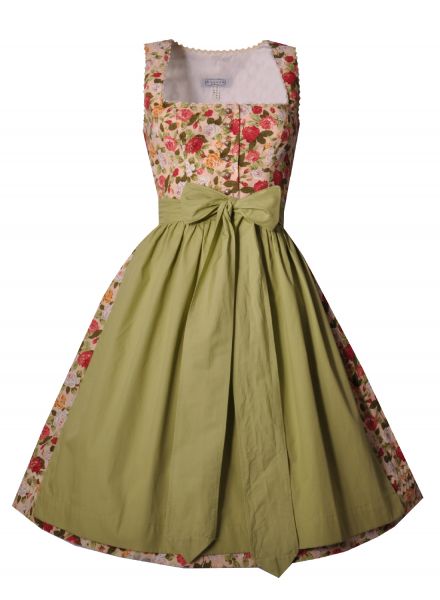 Dirndl midi 57 cm Maiersdorf rosa grün Rosen Hannah Collection