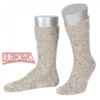 Trachtensocke Haundorf braun beige meliert Umschlag mit Zopf JD Socken