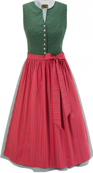 Dirndl midi 70 cm Schachtenöd grün tannengrün rot Love Nature