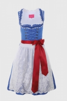 Dirndl midi 60 cm Cheyenne blau weiß Krüger