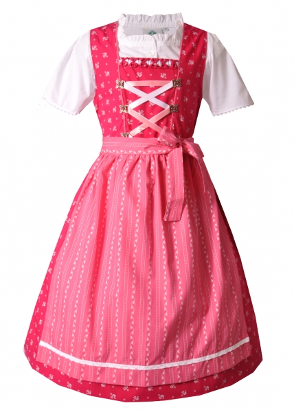 Kinderdirndl Jugenddirndl Ruckertshofen pink Trachtenset 3tlg. Isar-Trachten