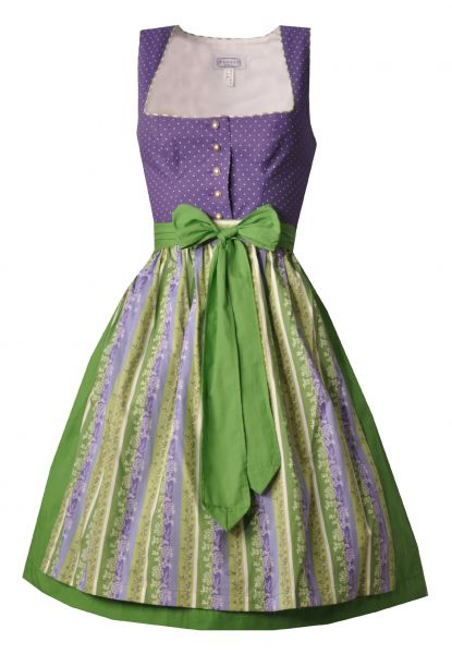 Dirndl midi 60cm Kudlhub lila grün Hannah Collection