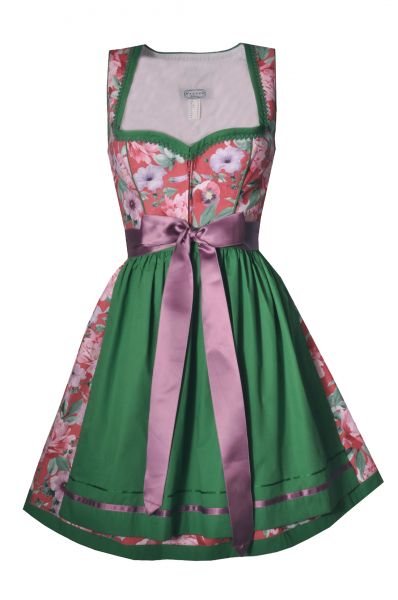 Dirndl mini 50cm Nasnitz pink grün Blumen Hannah Collection