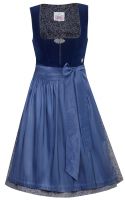 Dirndl midi 65 cm Elisabeth azurblau blau dunkelblau Samt Marjo 
