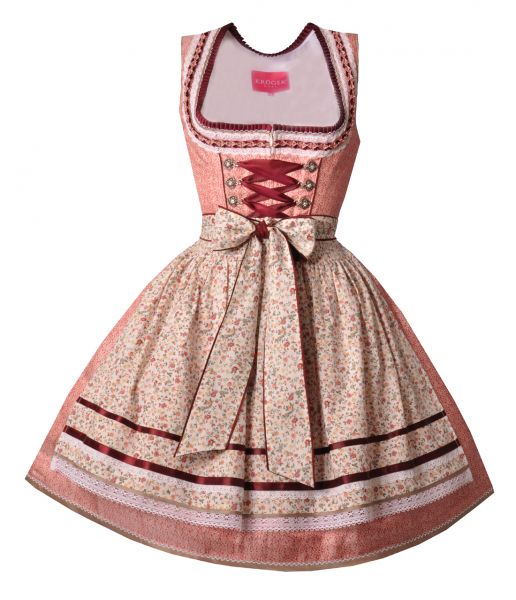 Dirndl mini 50 cm Tilda rot beige Krüger