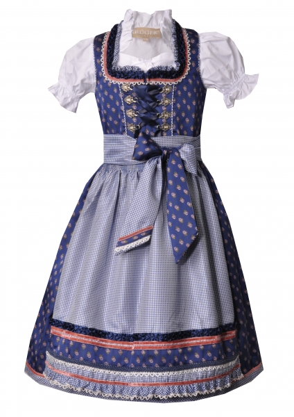 Kinderdirndl Wildberry Bomb blau Trachtenset 3-tlg. Krüger
