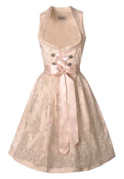 Dirndl Designerdirndl Hochzeitsdirndl midi 60 cm Brunnstuben rose rosa Fuchs