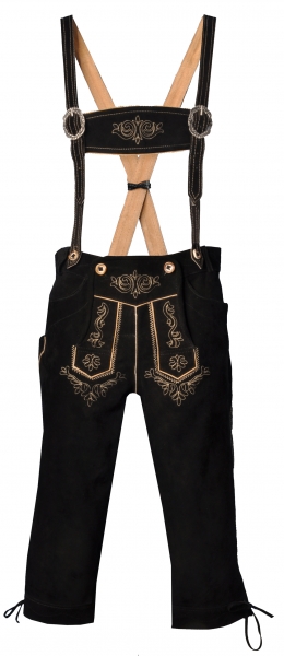 Lederhose Kniebund Martin Bock/schwarz Stegträger Maddox
