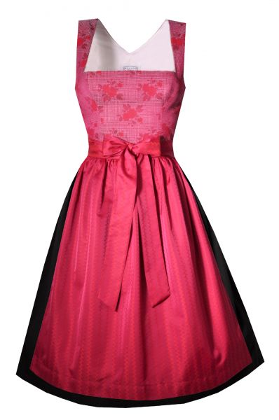 Dirndl midi 68cm Kematen rot schwarz Hannah Collection