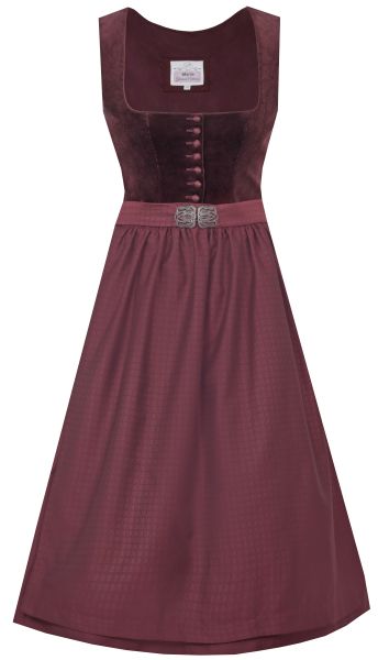 Dirndl midi 65cm Osterhofen bordeaux rot dunkelrot Cord Marjo