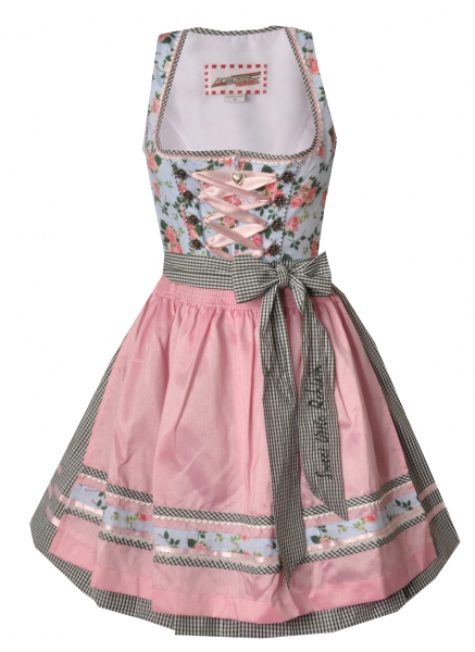 B-Ware / 2. Wahl Dirndl mini 50 cm hellblau rosa Andreas Gabalier Kollektion by Krüger