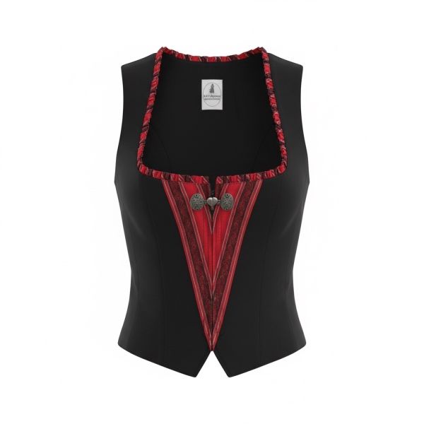 Trachtenmieder Aschbuch schwarz rot Krüger