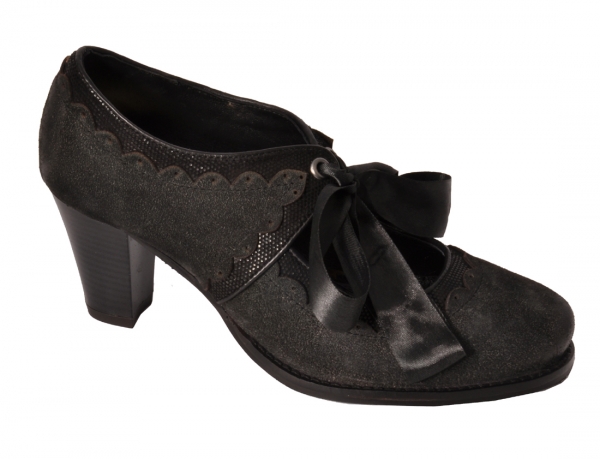 Trachtenpumps Victoria goat suede schwarz Marjo