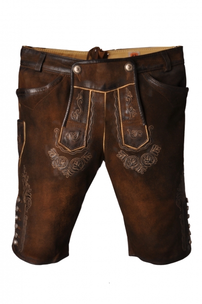 Lederhose kurz Fine nuss braun antik Country Maddox