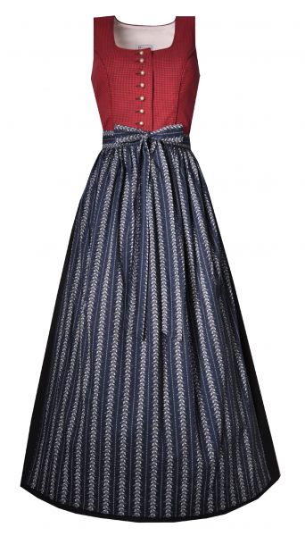 Dirndl lang 93cm Triftlfing rot blau schwarz Hannah Collection