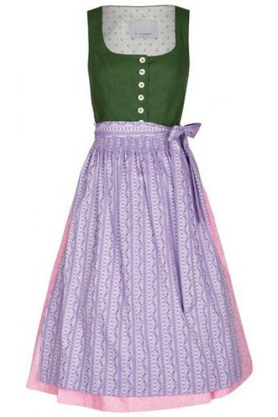 B-Ware Dirndl midi 70cm Aussee grün / lila Hohenstaufen by H.Moser