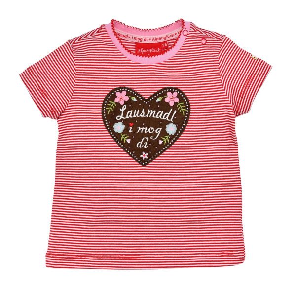 Kinder T-Shirt Lausmadl rot weiß geringelt Bondi