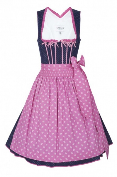 Dirndl midi 60 cm Varese blau/pink Krüger Feelings