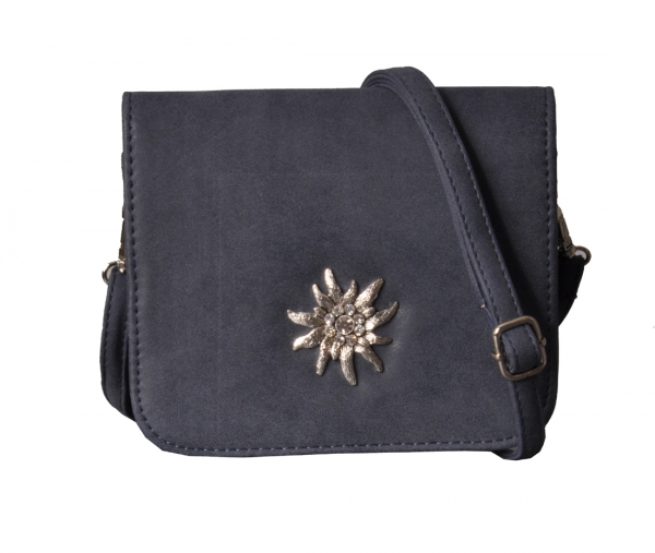 Trachtentasche Dirndltasche Esther blau dunkelblau mit "Edelweiss" Wolkenweis