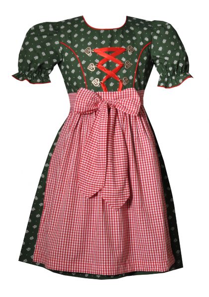 Kinderdirndl Mietraching grün rot Hannah Collection