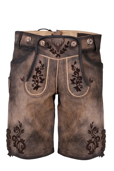 Lederhose kurz Wolkenschieber braun dunkelbraun Krüger