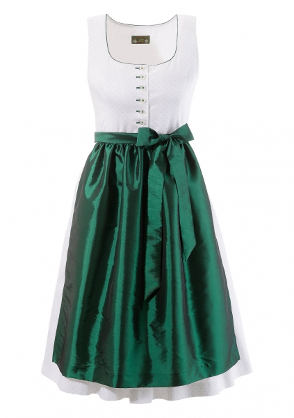 Dirndl midi 60 cm Inchenhofen weiß tanne grün Love Nature