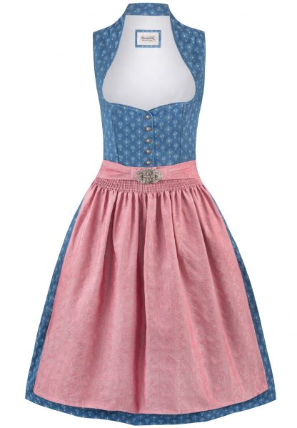 B-Ware / 2. Wahl - Dirndl midi 65 cm Coraline blau altrosa rosa Stockerpoint