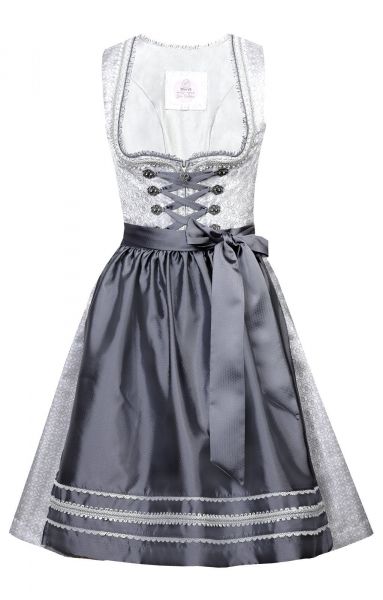 Dirndl midi 63cm Viviane grau silber Marjo