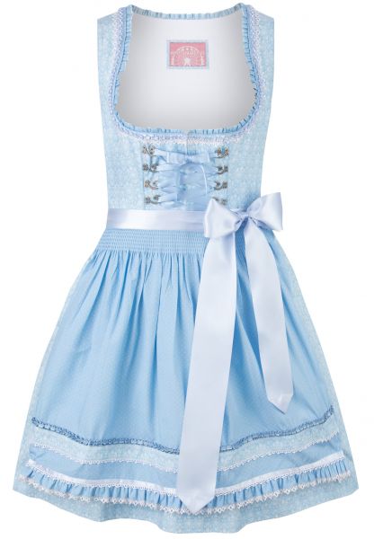 B-Ware / 2. Wahl - Dirndl mini 55 cm Kim hellblau blau Stockerpoint