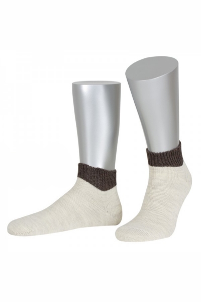 Füßlinge für Loferl Trachtensocken sand/braun Lusana