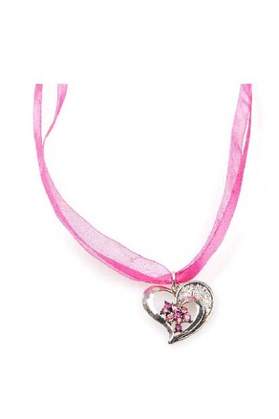 Dirndlkette Trachtenkette Herz rosa pink