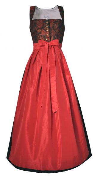 Dirndl Designerdirndl lang 93cm Speckmühle schwarz rot Hannah Collection