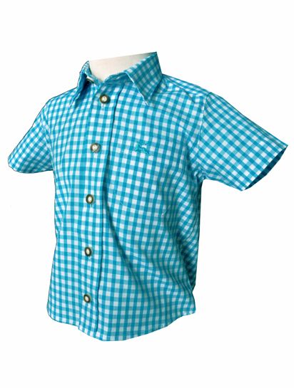 90844 Bondi Kinder Jungen Trachtenhemd Trachten Hemd blau NEU Gr 62 74 80 86 104 