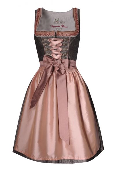 B-Ware / 2. Wahl - Dirndl mini 55 cm Sperlhammer silber rosa 2tlg. Nübler