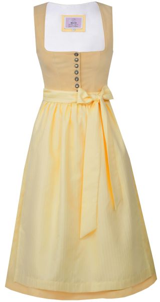 Dirndl midi 70 cm Obing Cord zitrone gelb Marjo