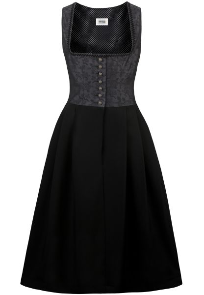 Dirndl midi 70 cm Dakota schwarz OHNE SCHÜRZE Stockerpoint