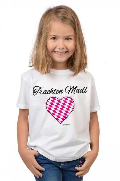 Kinder Trachten T-shirt Trachten Madl weiß